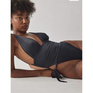 We Are HAH Cut To the Chase Bodysuit‎ Noir Size XS NWT Free People